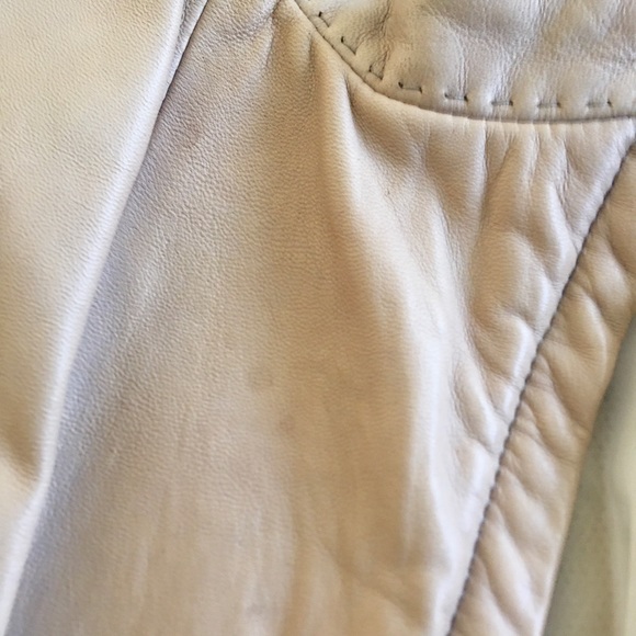 Cream leather jacket - Picture 2 of 2